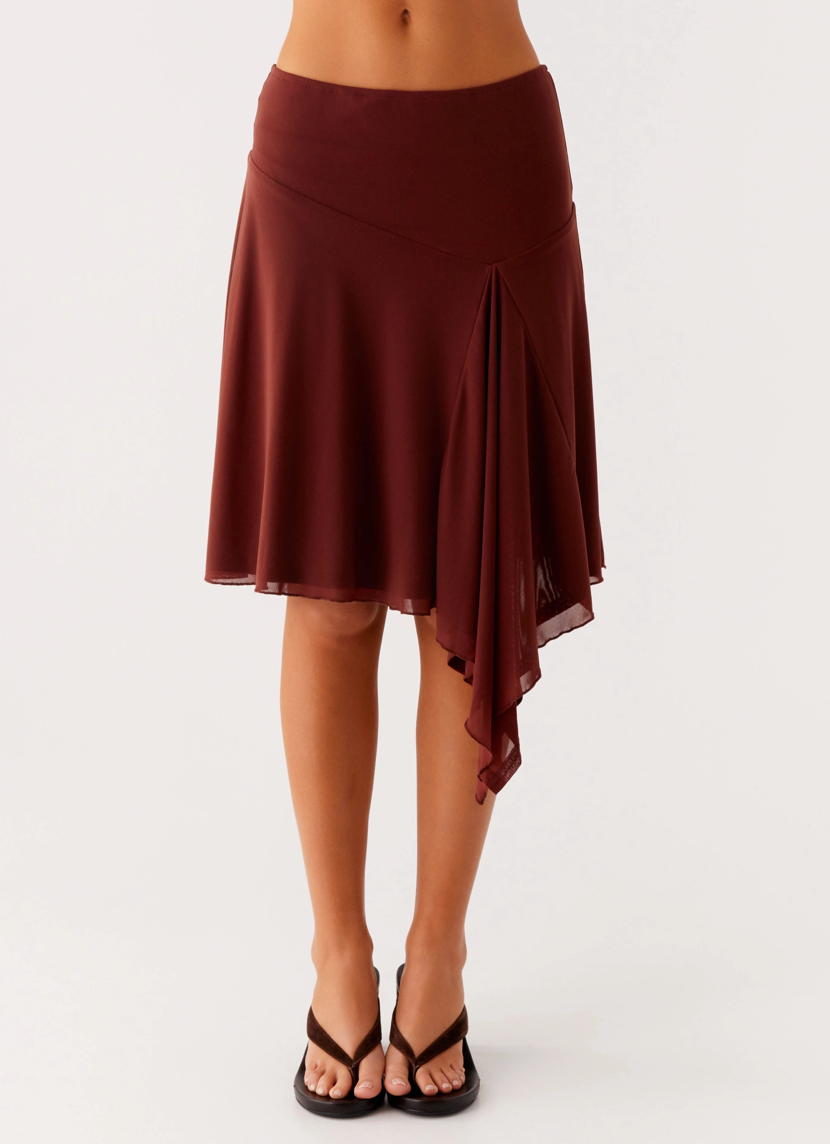 Holiday Travel Mirage Midi Skirt - Chocolate