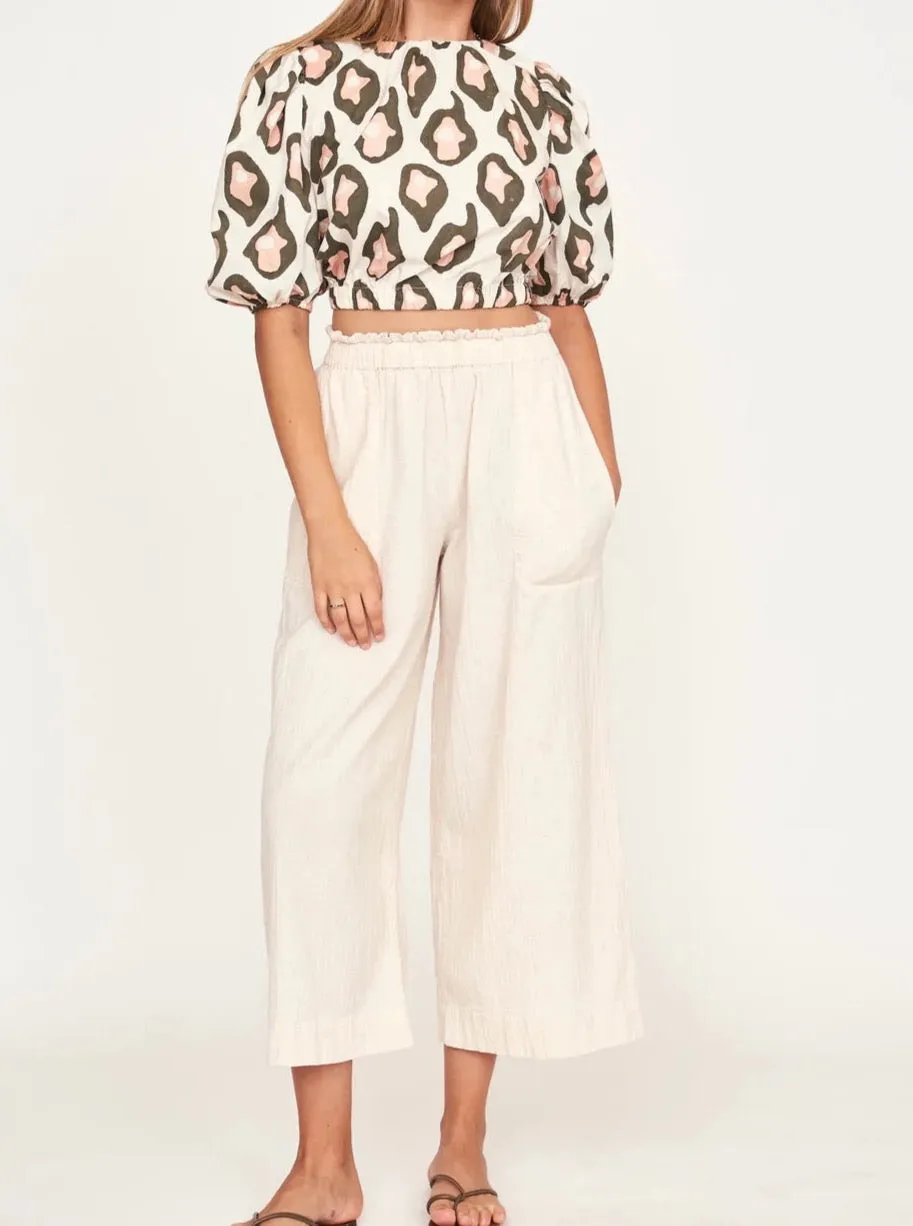 Mirth Andaman Bubble Top Oyster Print MoistureWicking Material Ribbed collar