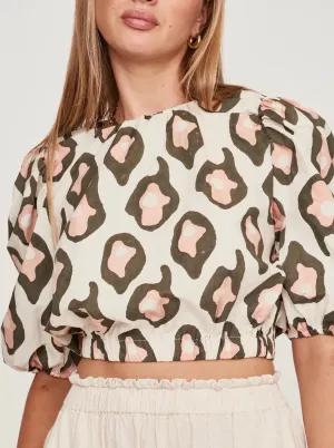 Mirth Andaman Bubble Top Oyster Print HighNeckCut