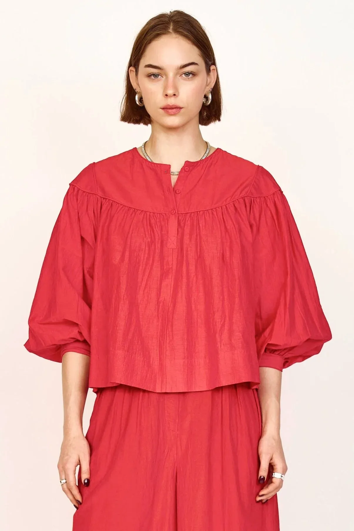 Circular Knit Mirth Oslo Blouse Red
