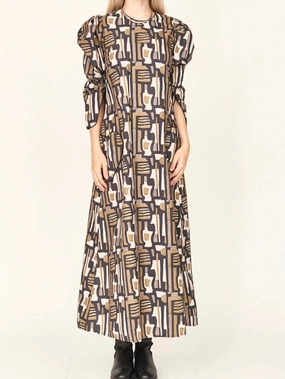 Luxe Wear Mirth Cassis Dress in Olive Labyrinth