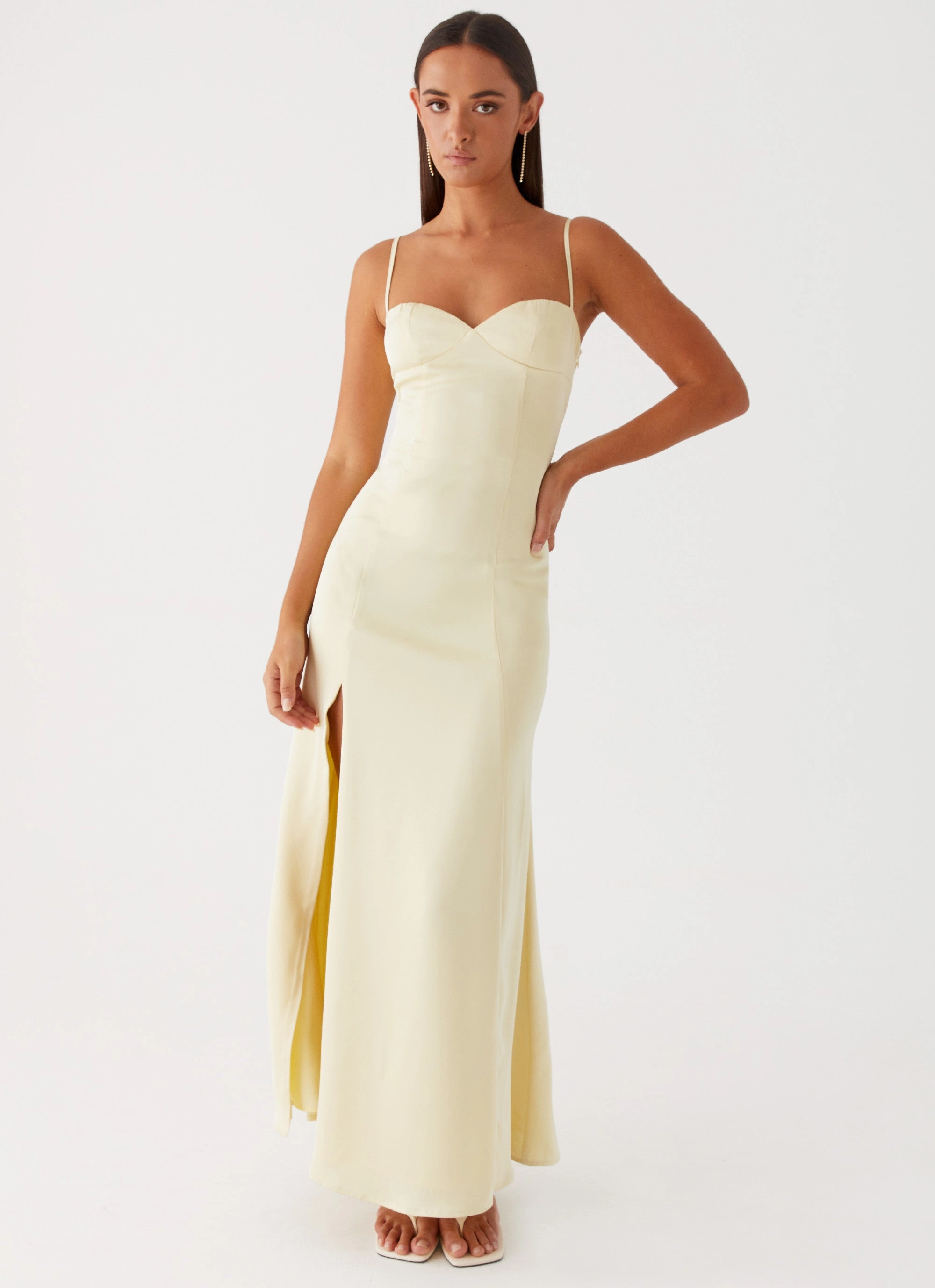 Subtle design Day Outfit Miss Bloom Maxi Dress - Lemon
