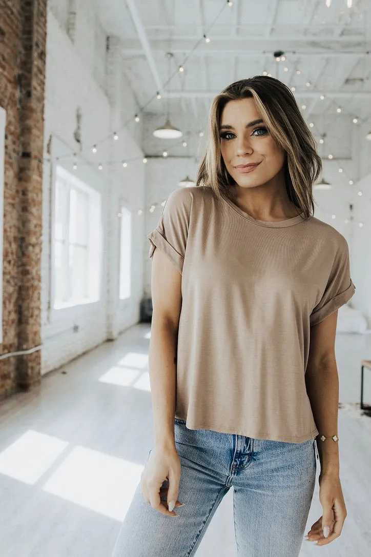 Mission Accomplished Crew Neck Top Hybrid Fabric Blend