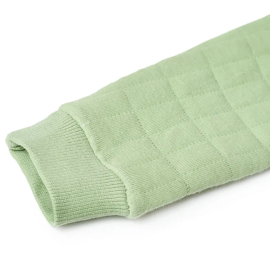 Misty Corgi Quilted Green Sweatshirt & Pajama Set