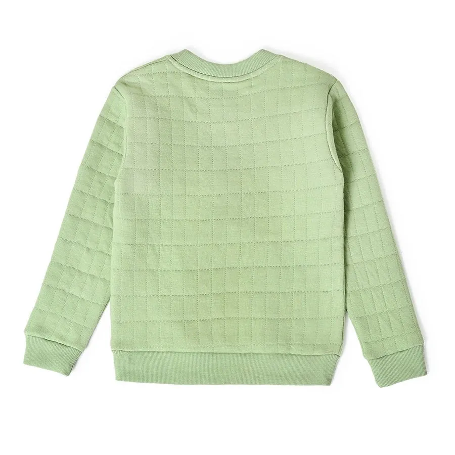 Misty Corgi Quilted Green Sweatshirt & Pajama Set