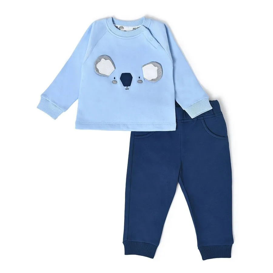Misty Navy Sweatshirt & Pajama  Set
