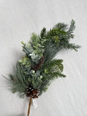 Mixed Evergreen Foliage with Pine Cone Spray