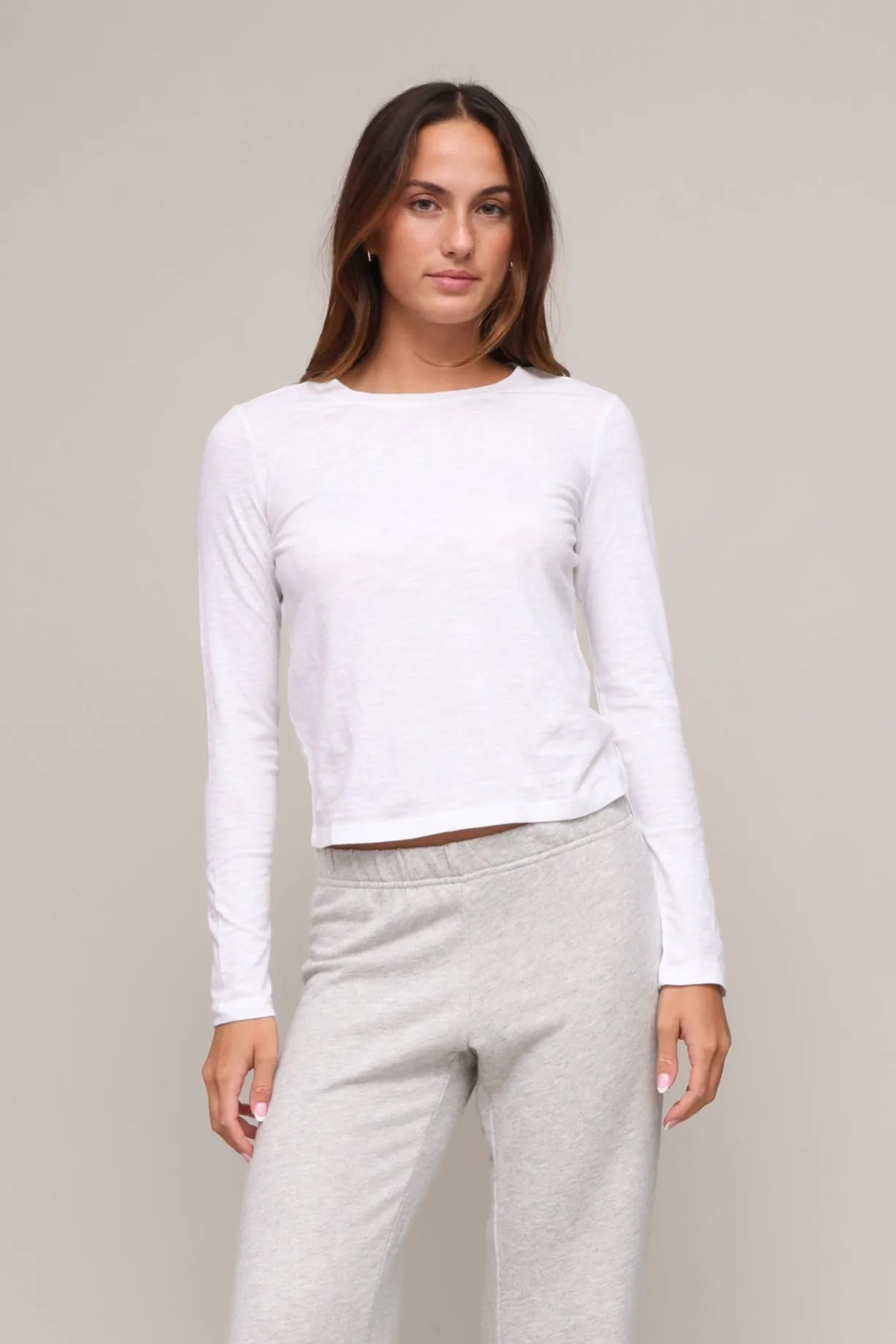 Quick-Dry Slim Fit Design Modern Slub Long Sleeve Tee