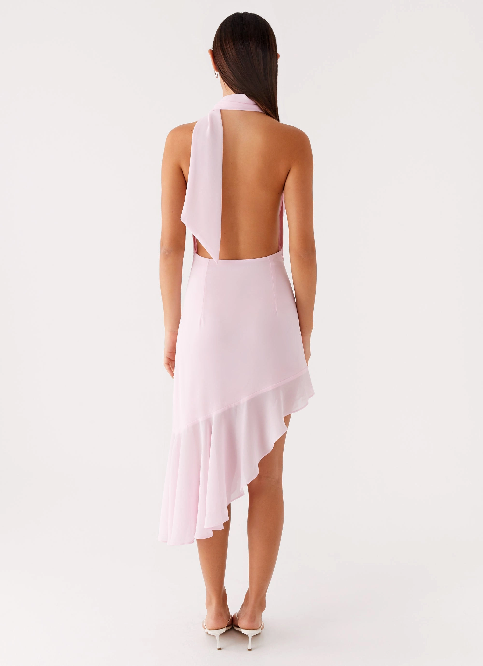 Breathable Layna Scarf Midi Dress - Pink