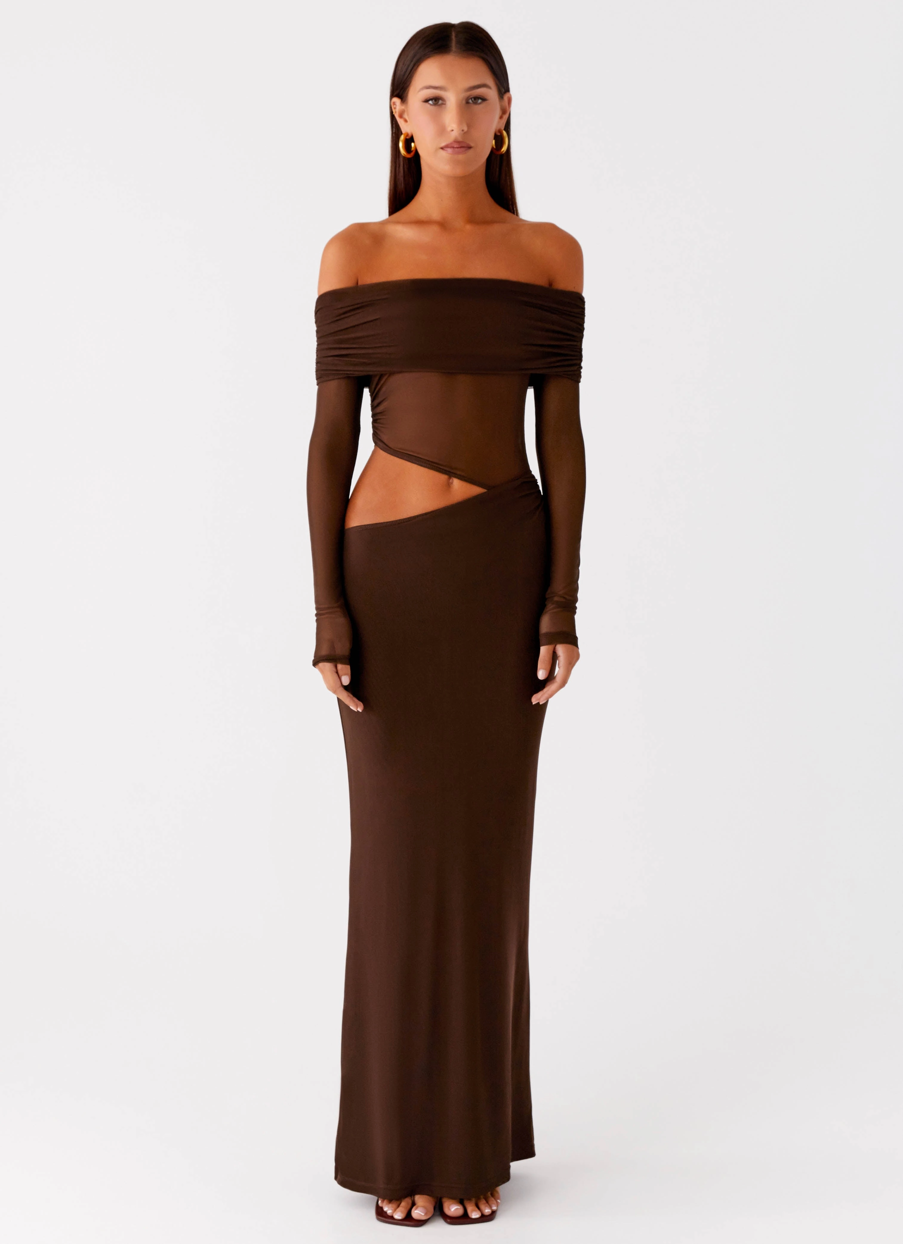 Layering-Piece Emery Maxi Dress - Chocolate