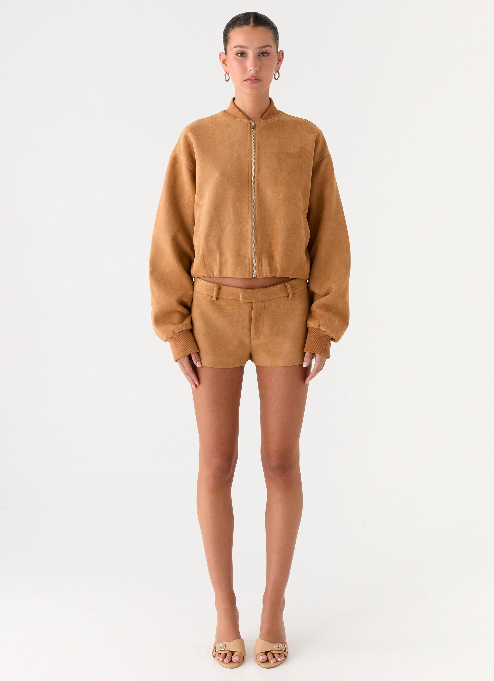 Thats Chill Bomber Jacket - Brown Multi-Season Wear