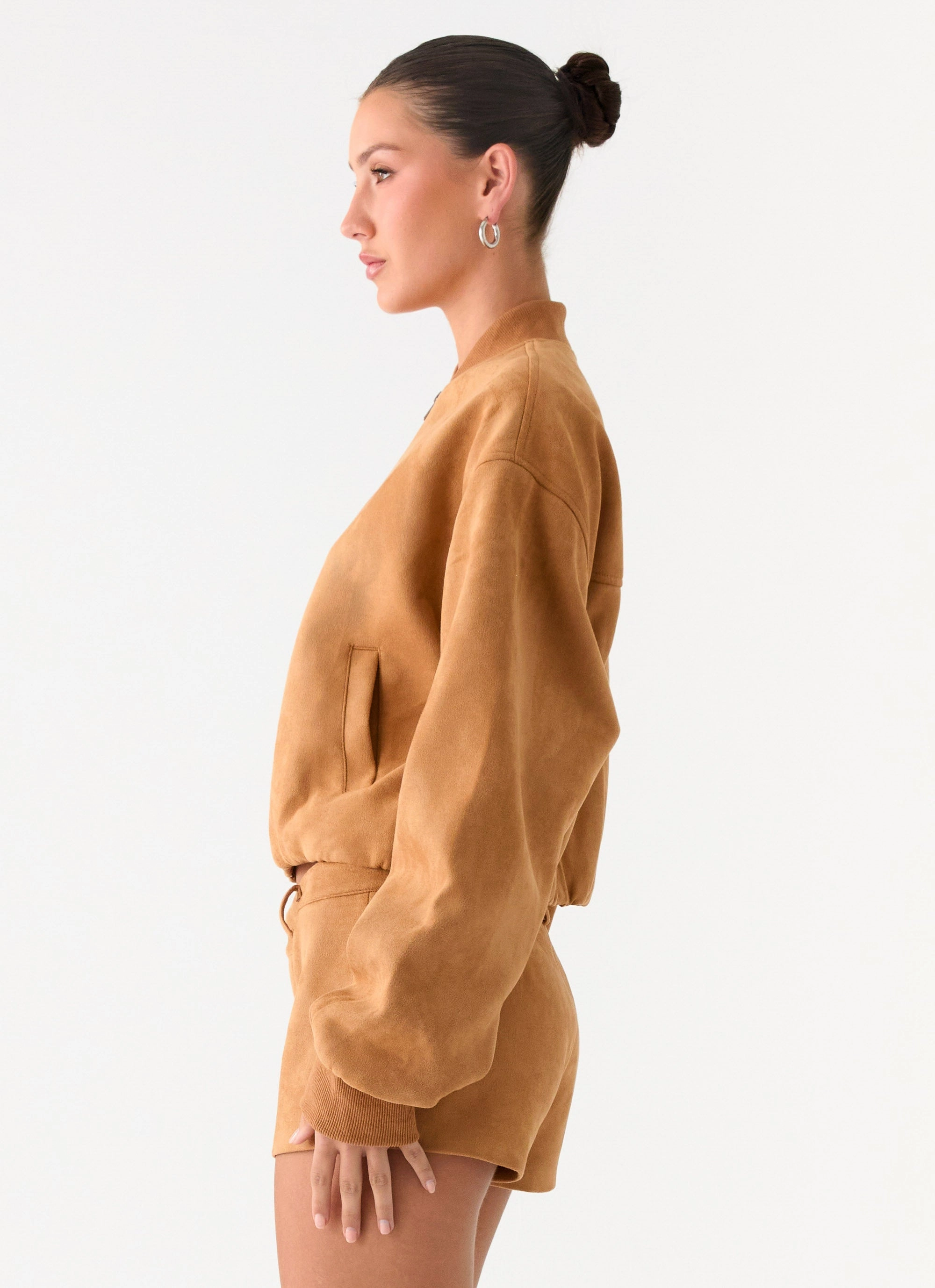 Thats Chill Bomber Jacket - Brown group outing runway show