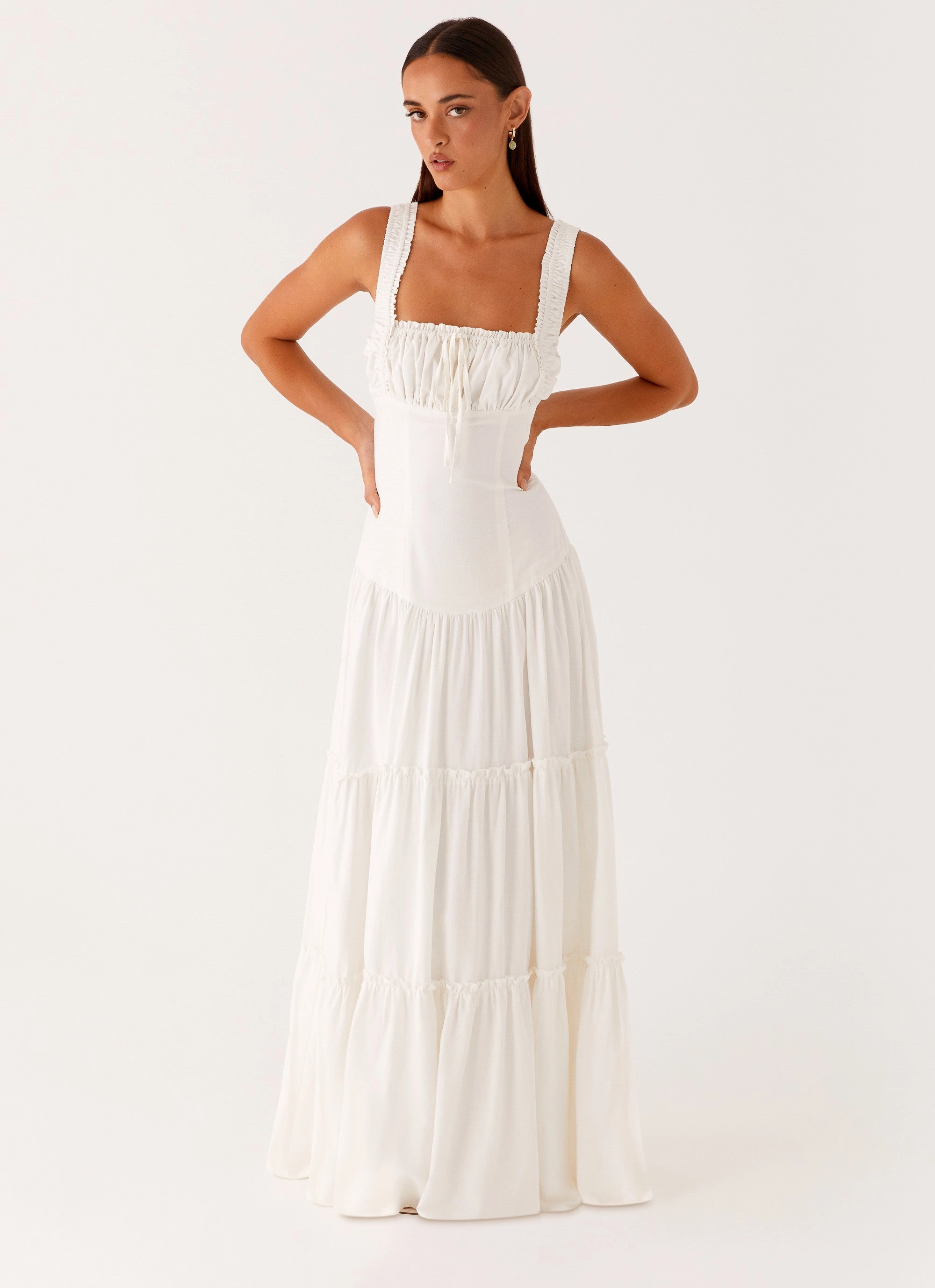 Soft Presence Chic formal attire Esme Maxi Dress - White