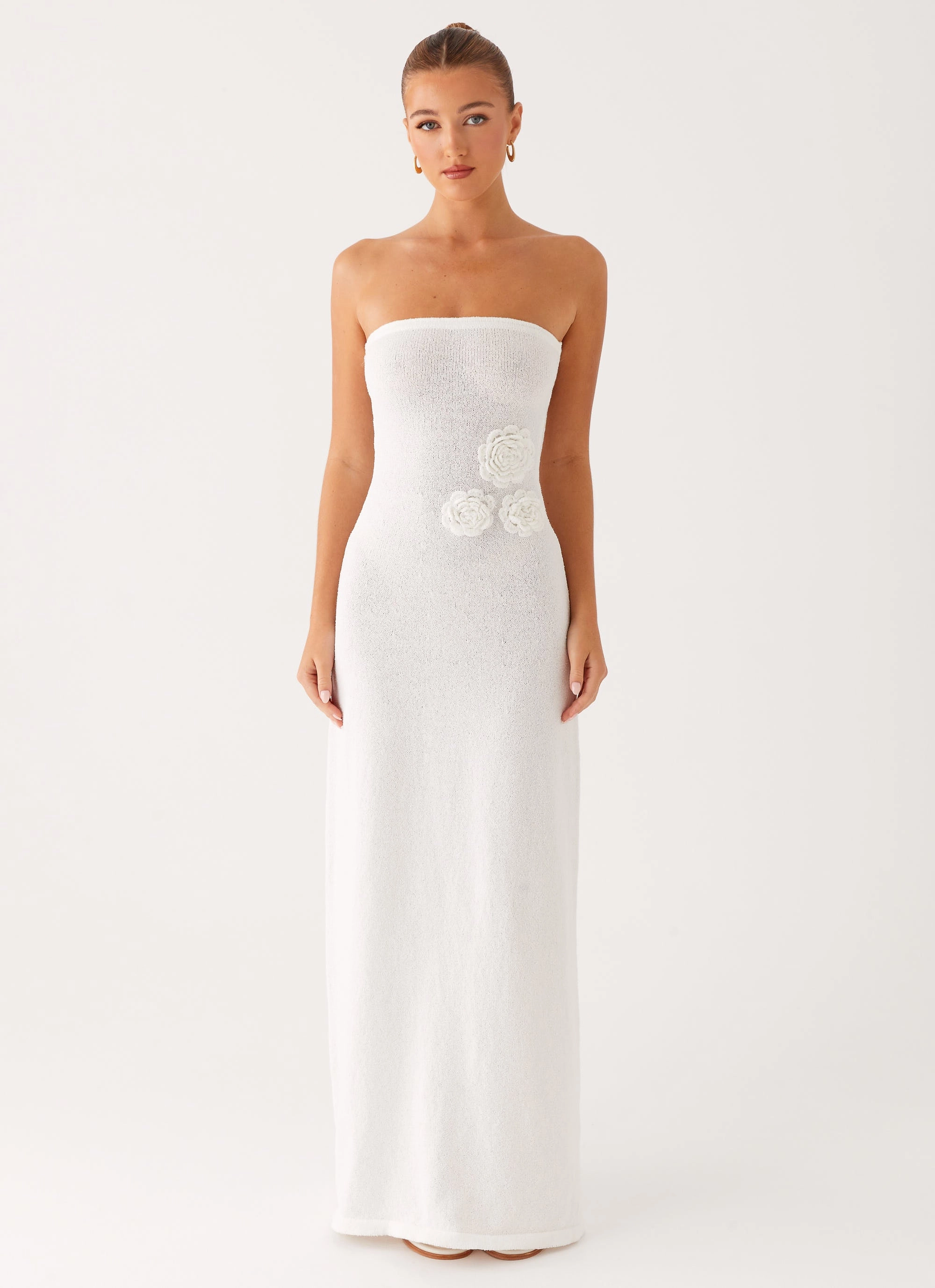 Arli Strapless Maxi Dress - Ivory Cozy Wear