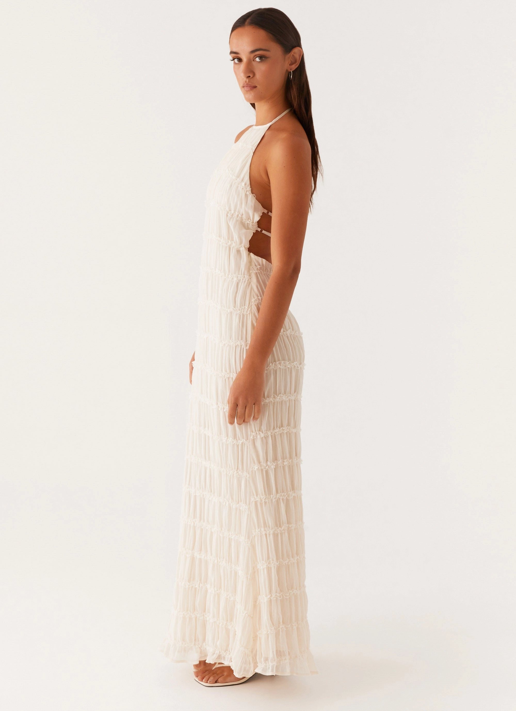Aullie Maxi Dress - Ivory Guest Glam Smart Lines