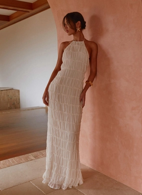 Semi Fit Youthful Feel Aullie Maxi Dress - Ivory