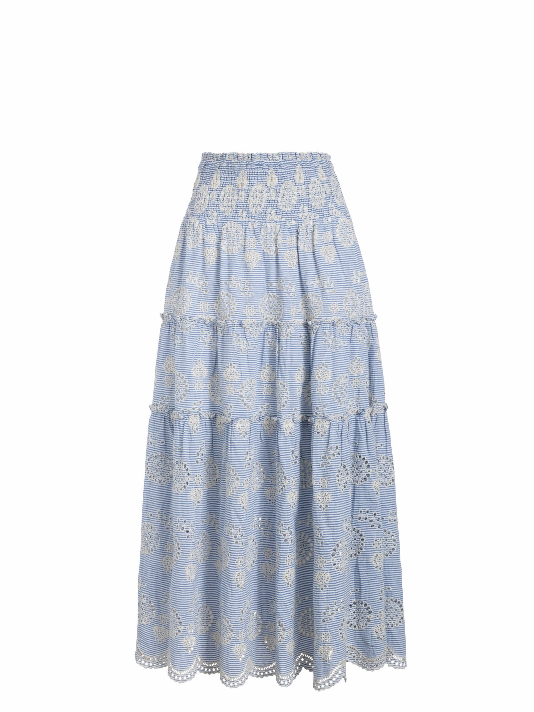 Charlie Skirt In Sky/Natural Eyelet Minimalist Style