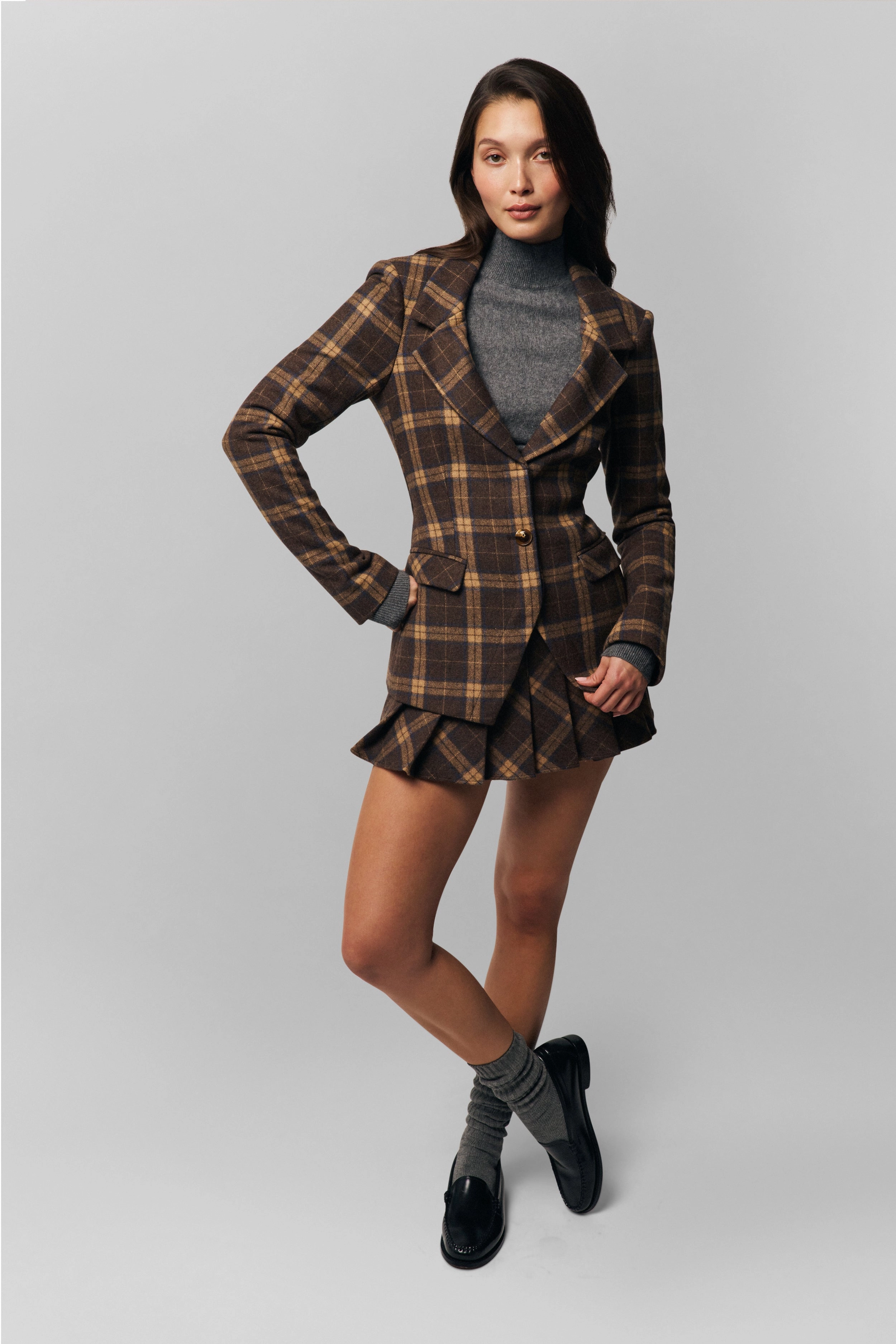 Style Layering Lightweight Fabric Fairfield Tartan Skirt