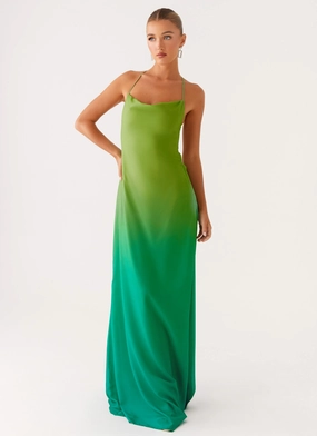 All Day Opposites Attract Maxi Dress - Green Ombre