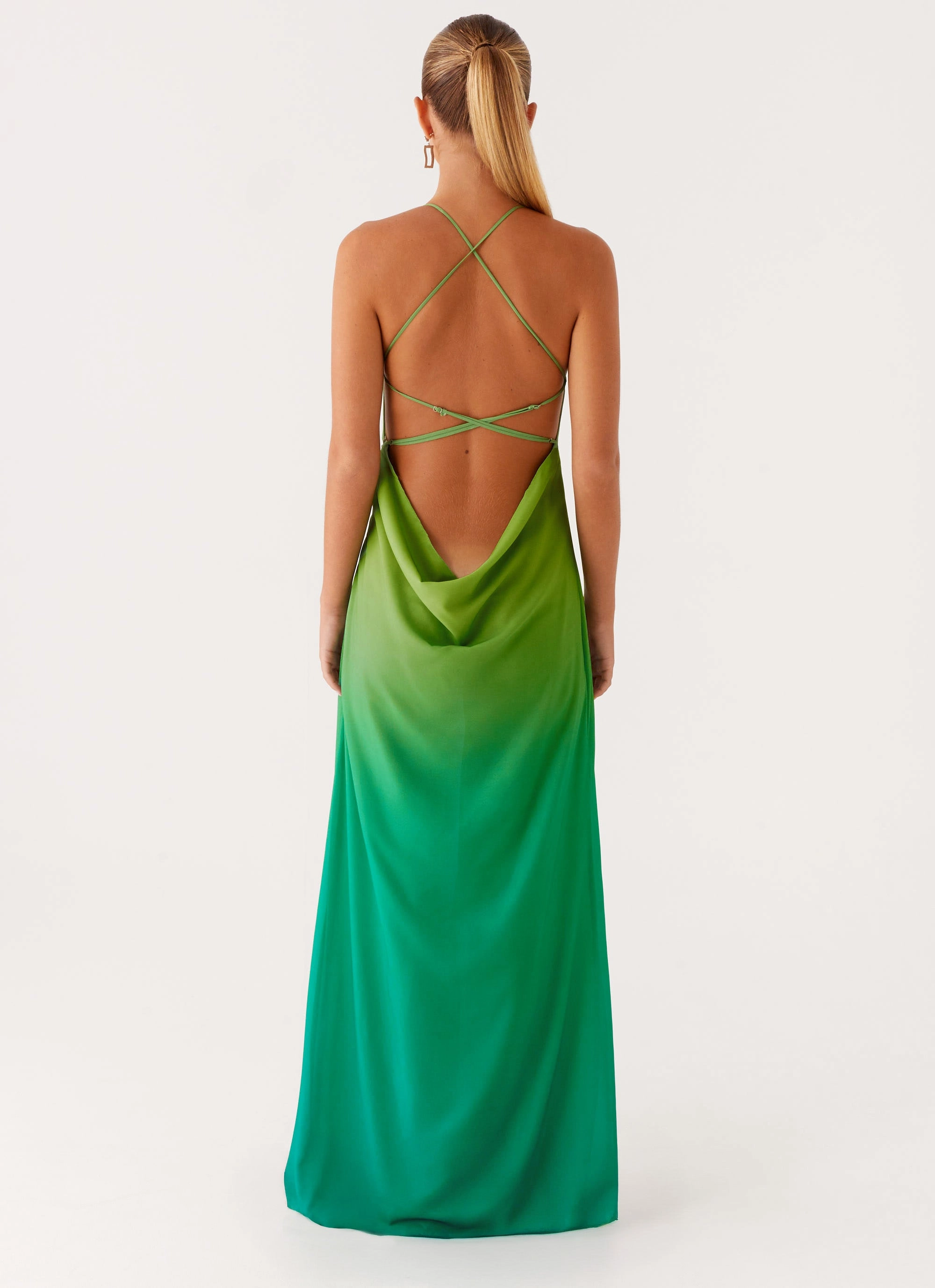 Sleek and Simple Opposites Attract Maxi Dress - Green Ombre