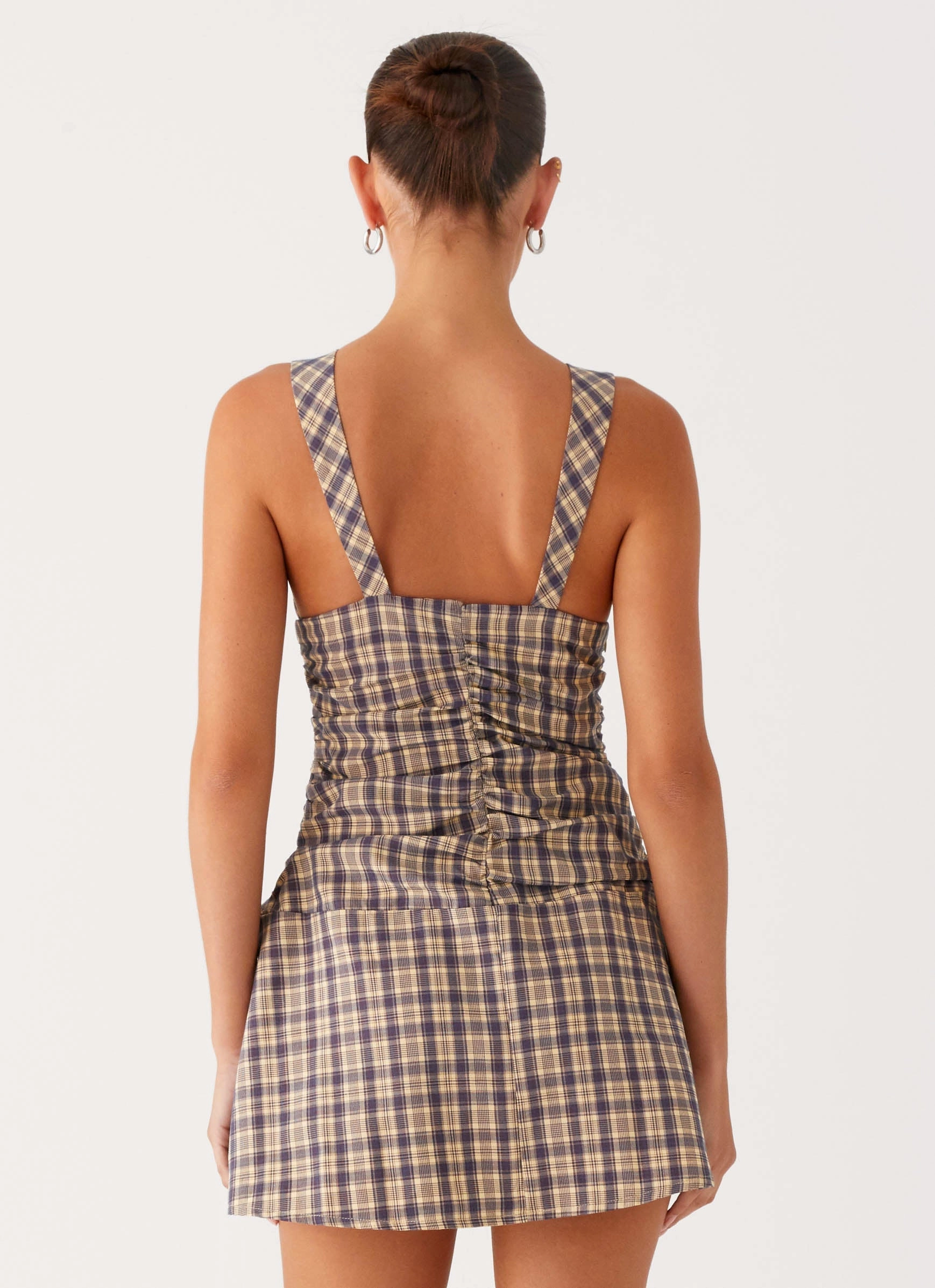 Work Pairing Tall Fit Tablo Drop Waist Mini Dress - Check Print