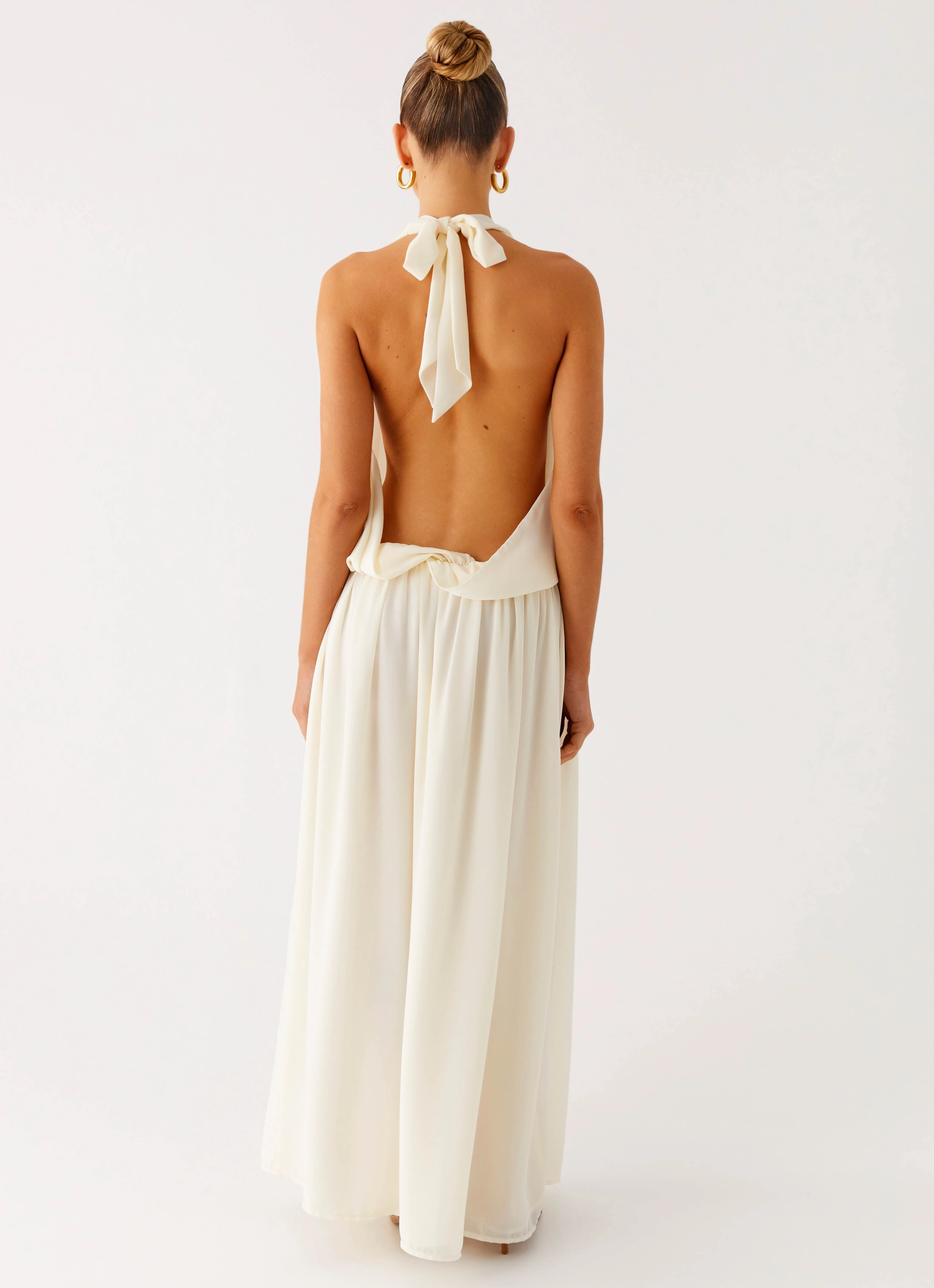 Narlah Halter Maxi Dress - Ivory Stretch-Recovery Comfortable and breathable