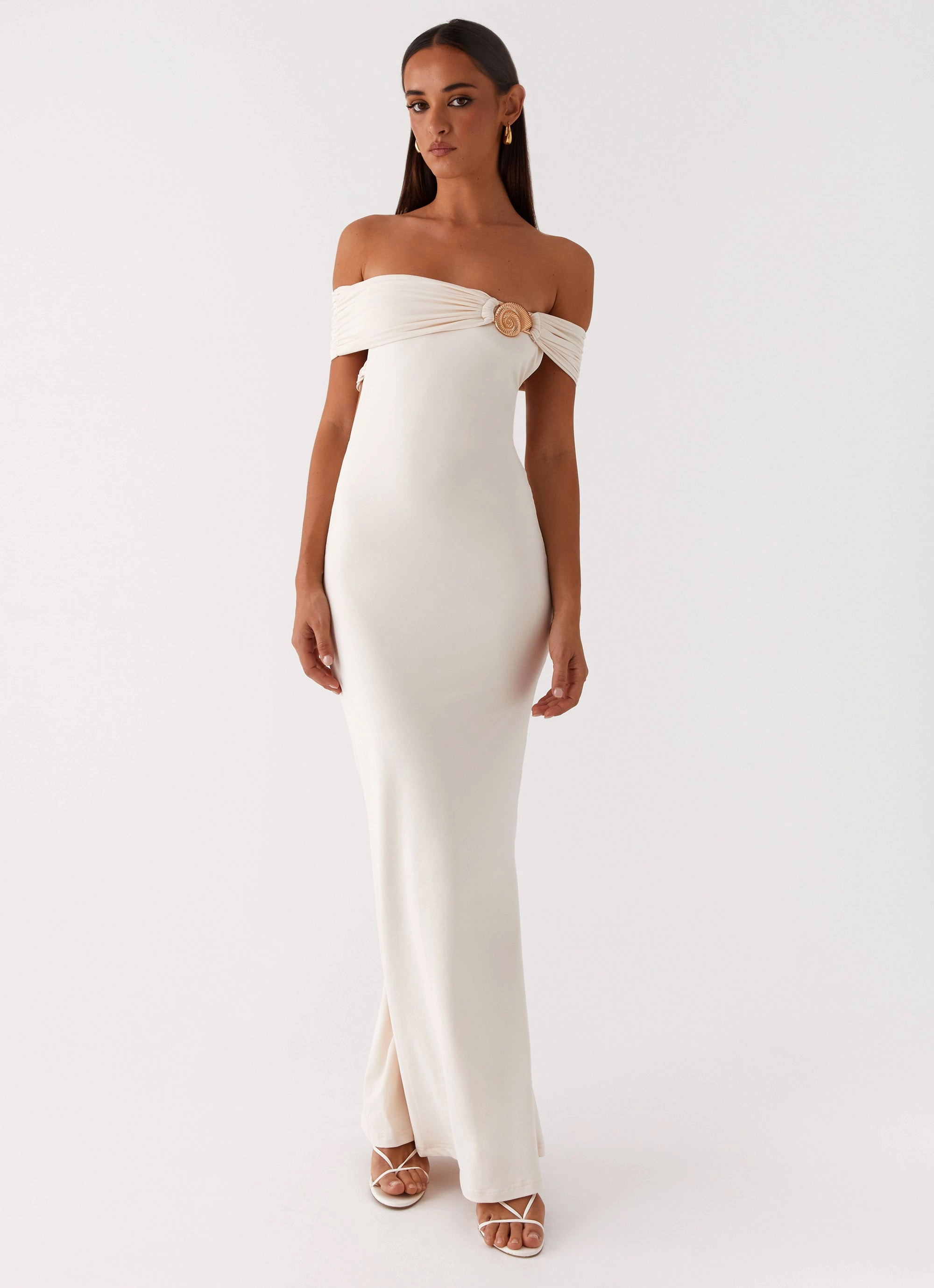 Refined Style Flawless Waistband Illusion Maxi Dress - Ivory
