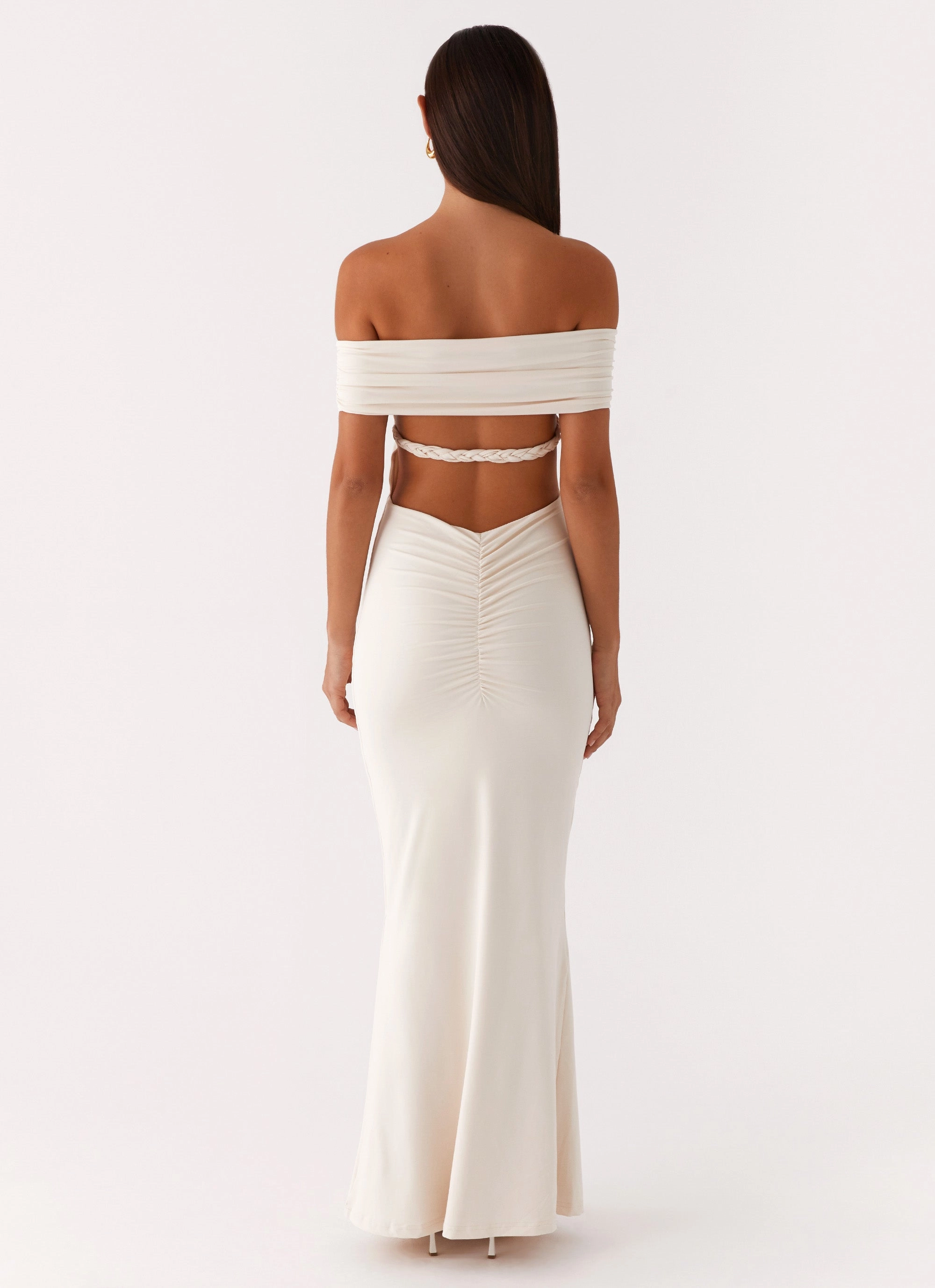 Joyful Look Cozy Drape Illusion Maxi Dress - Ivory