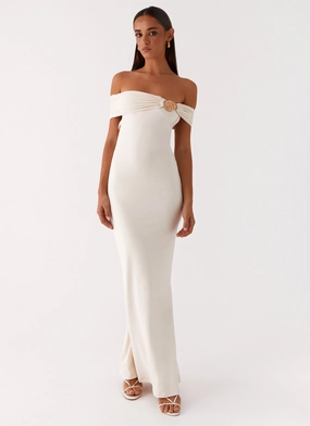 Refined Style Flawless Waistband Illusion Maxi Dress - Ivory