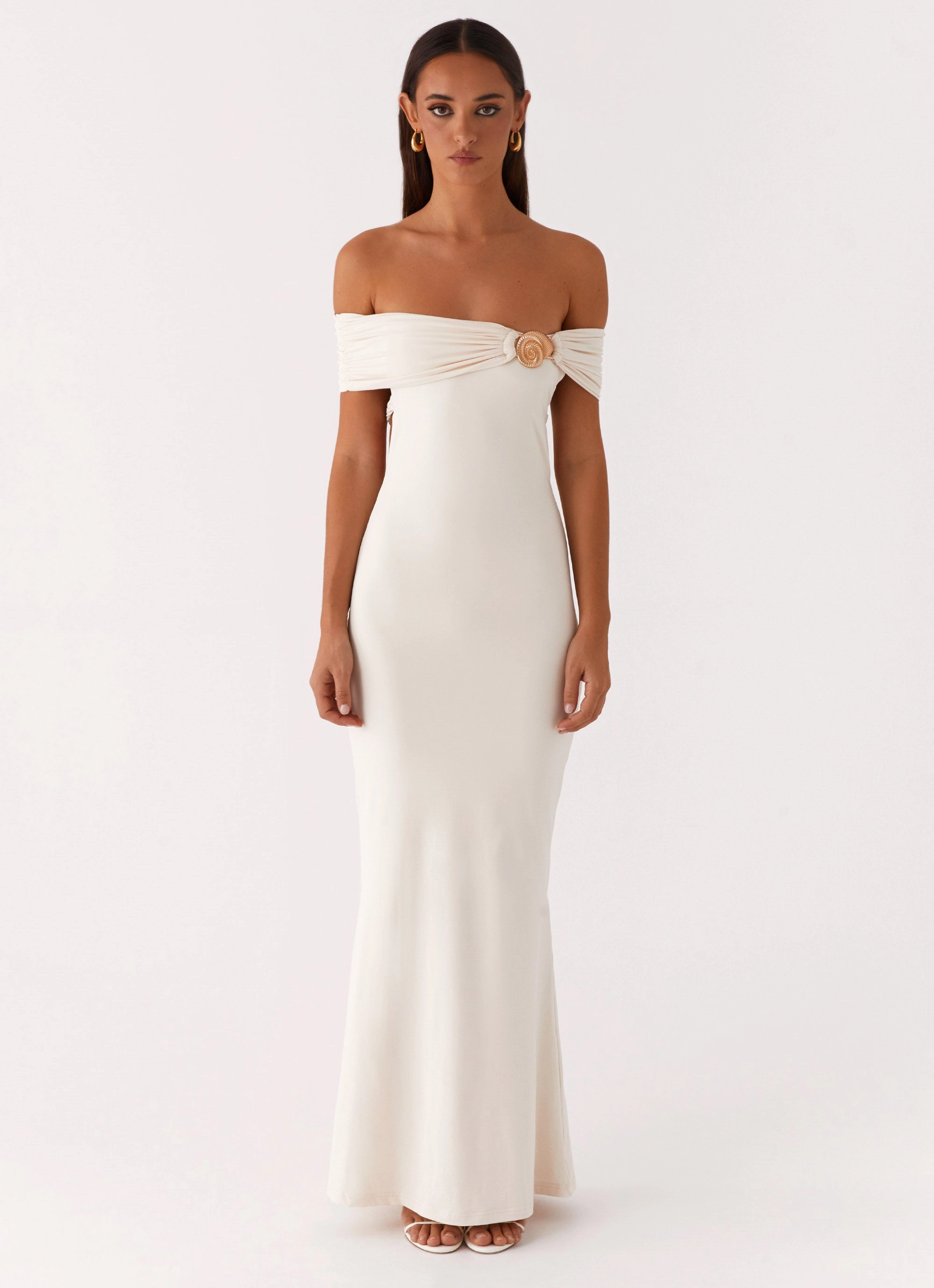 Illusion Maxi Dress - Ivory confident look Office Fit