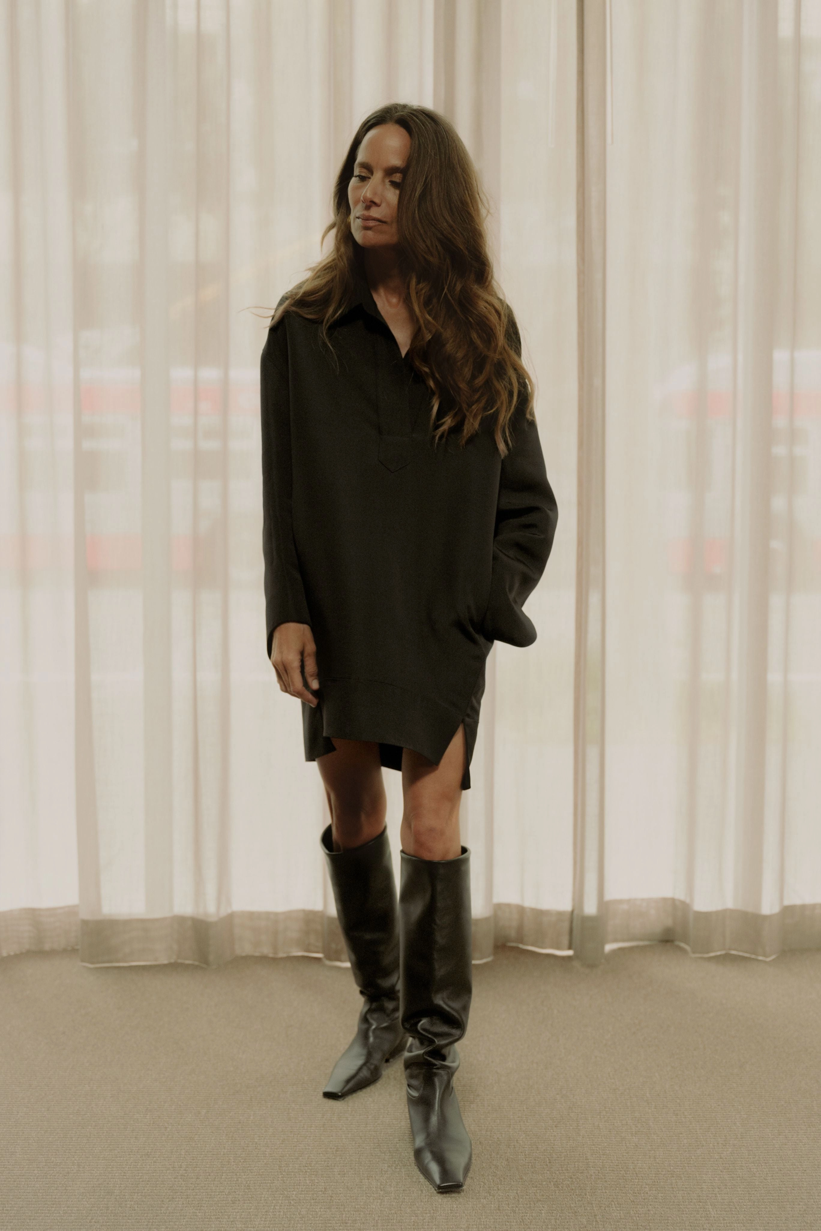 Roll Up Sleeve System Marfa Flat Knee High Boot