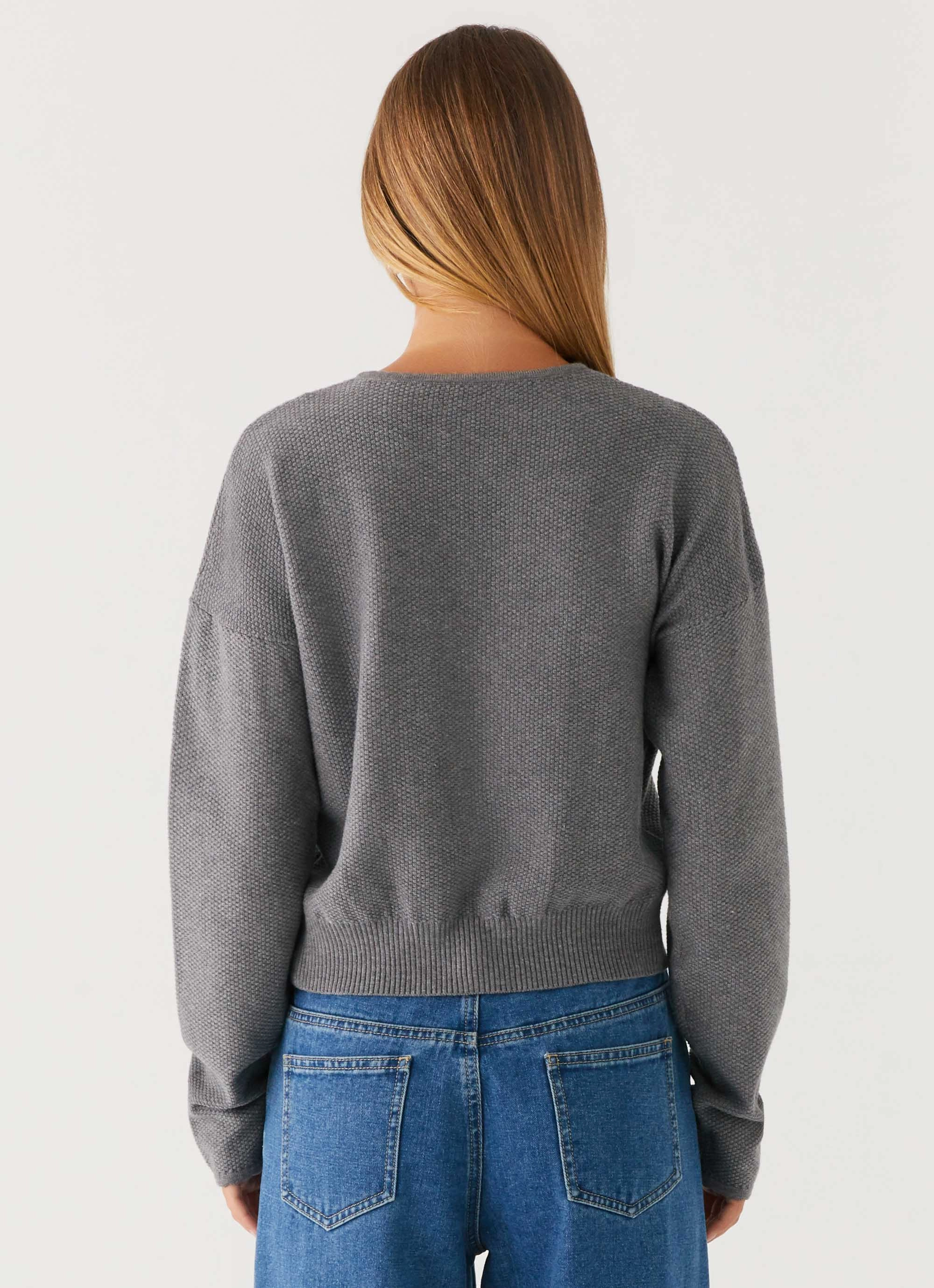 Hard Cover Etty Knit Cardigan - Dark Grey