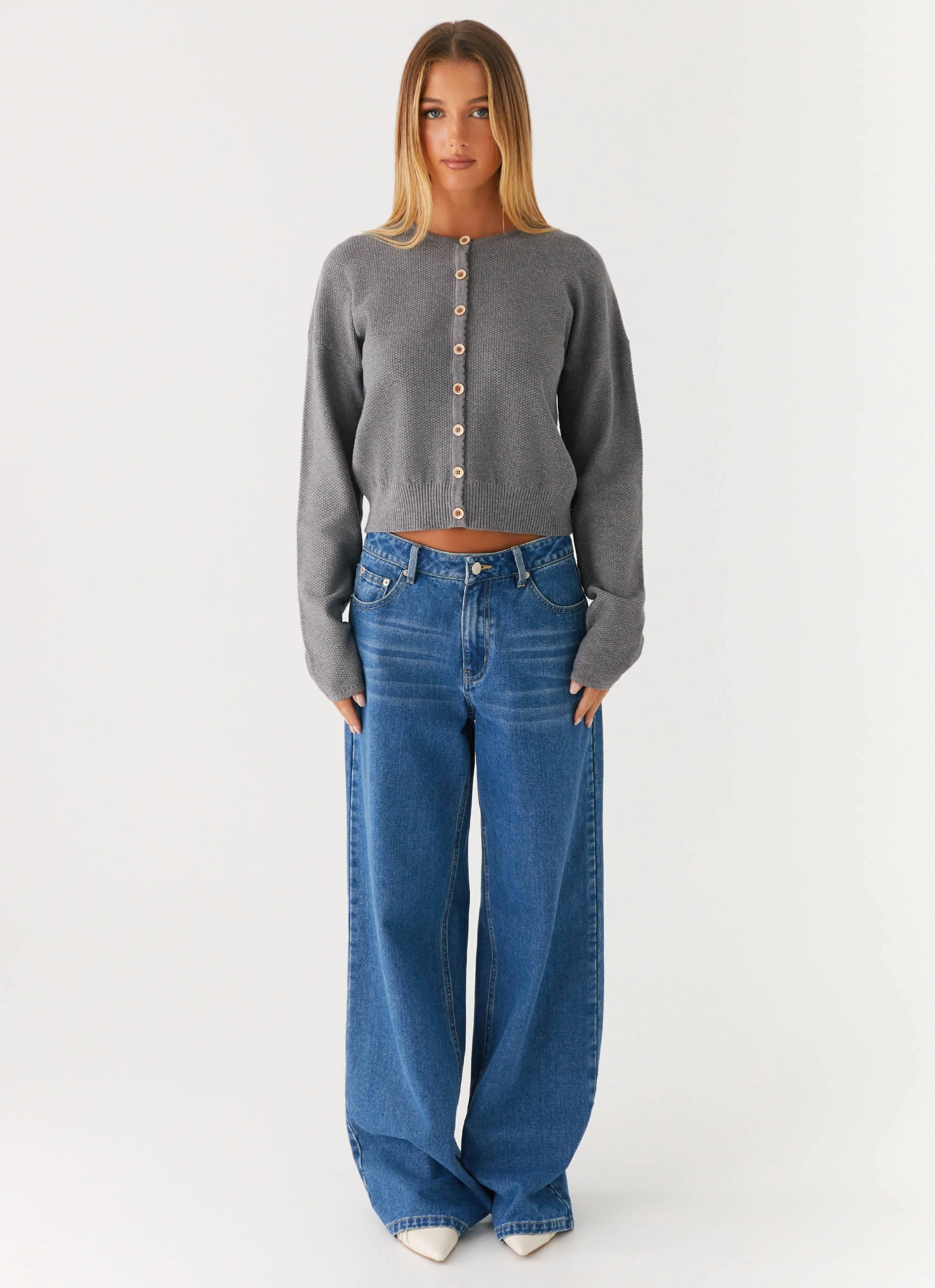 Etty Knit Cardigan - Dark Grey Smooth Zipper Glides
