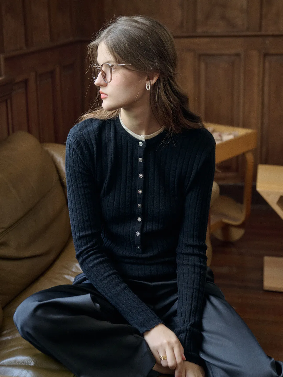 ??Final Sale??Daisy Round Neck 100% Wool Sweater BlendMaterials