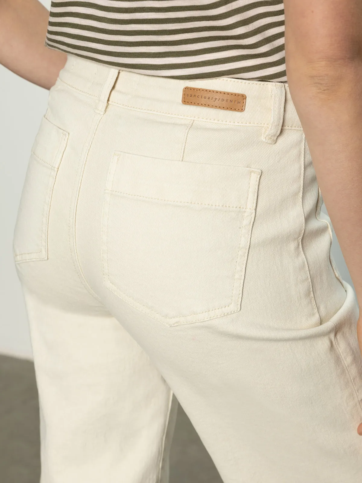 The Marine Standard Rise Denim Pant French Vanilla LowProfileStitching Flexibility Fit