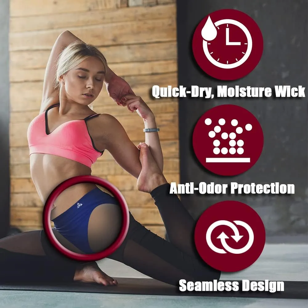 Moisture Wicking Underwear for Women, Seamless Workout Hipster Brief Bikini Panties