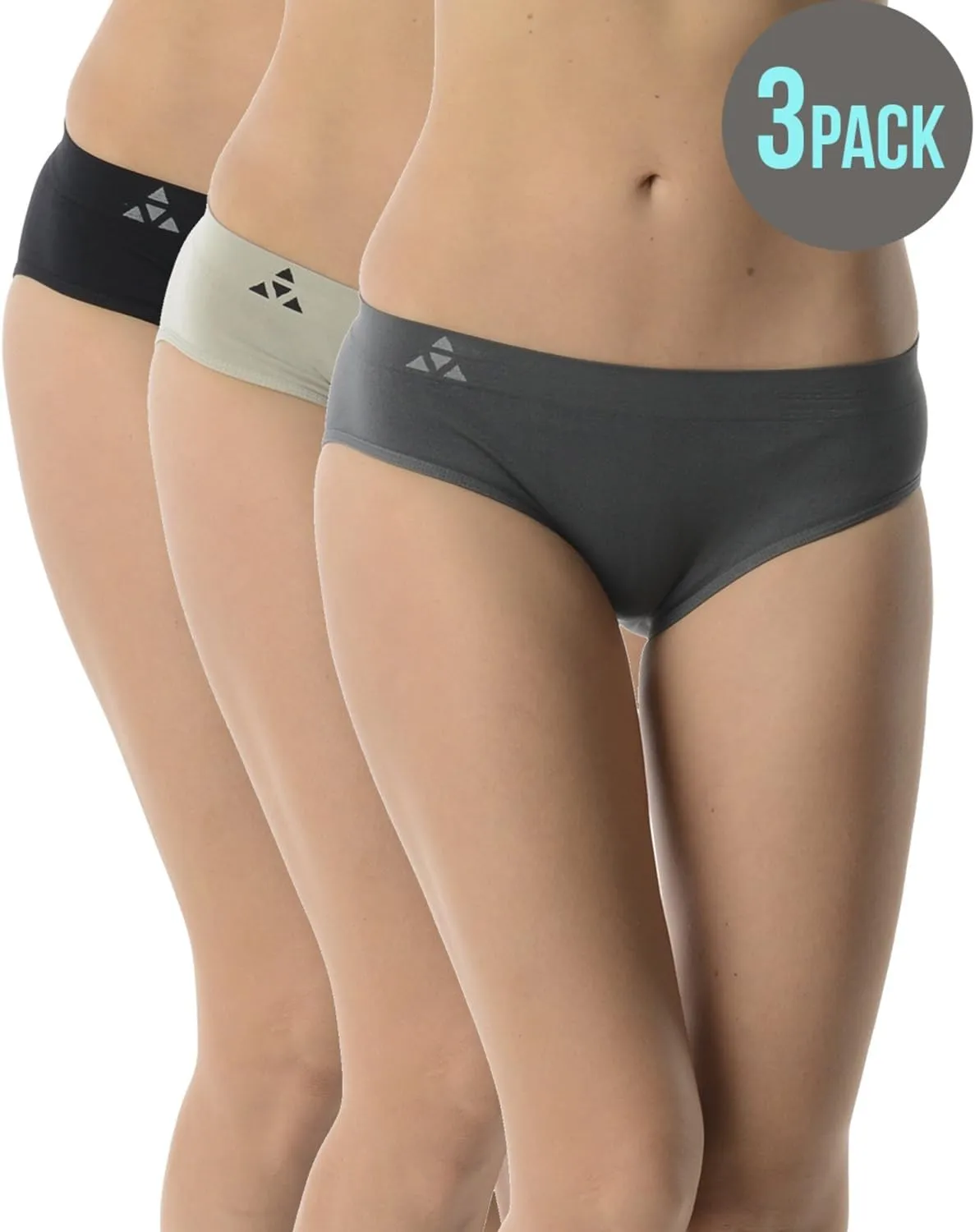 Moisture Wicking Underwear for Women, Seamless Workout Hipster Brief Bikini Panties
