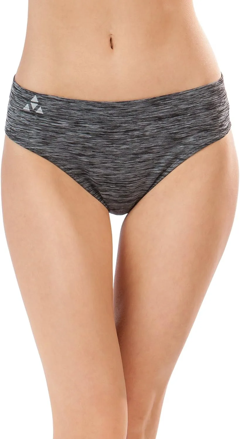 Moisture Wicking Underwear for Women, Seamless Workout Hipster Brief Bikini Panties