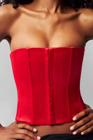 Reinforced Hem Stitching Satin Corset