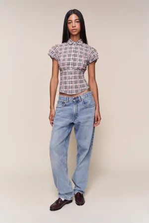LowProfileZipperSystem Liana Plaid Top
