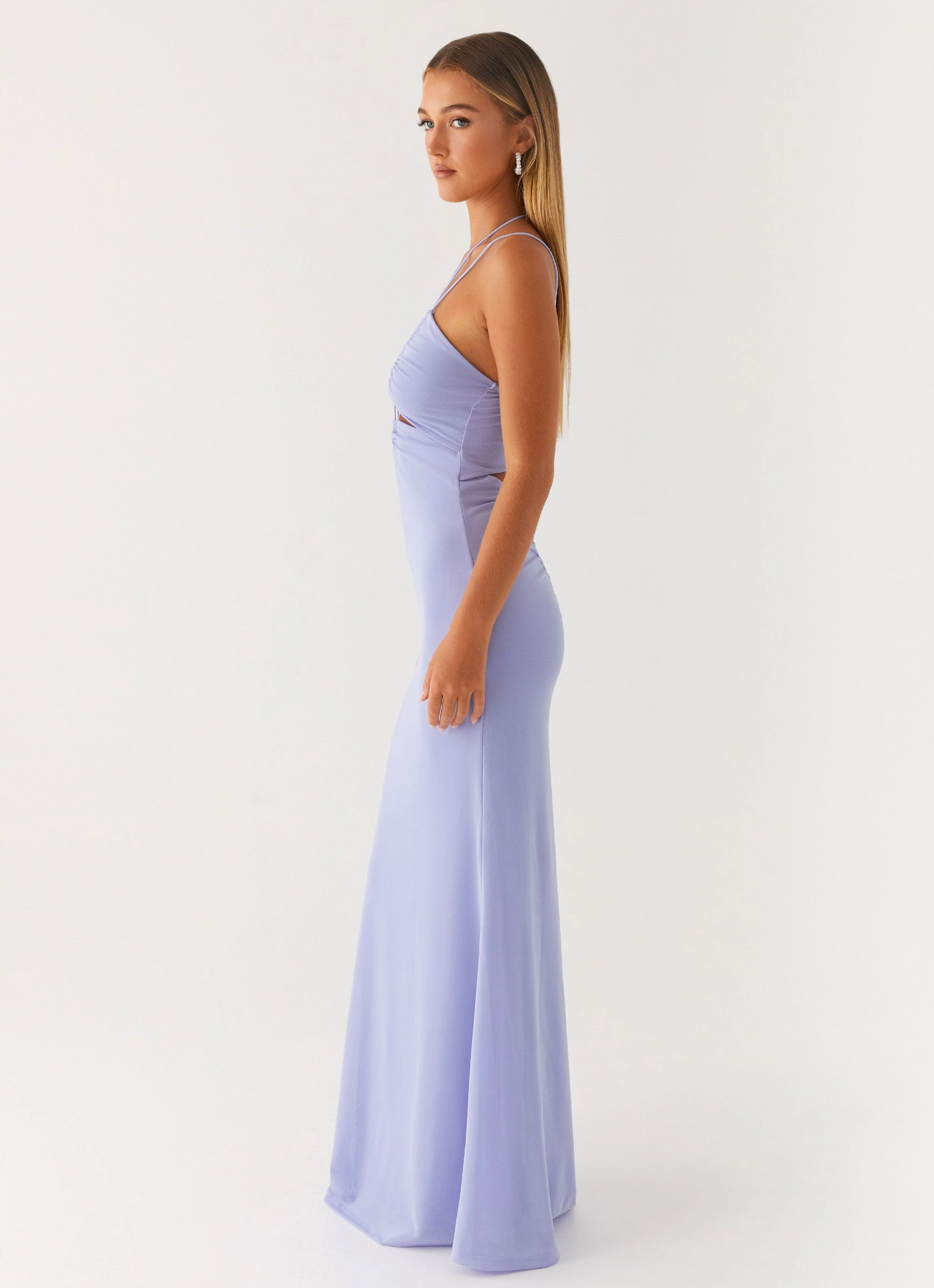 Halter neck Roberta Maxi Dress - Heather Blue