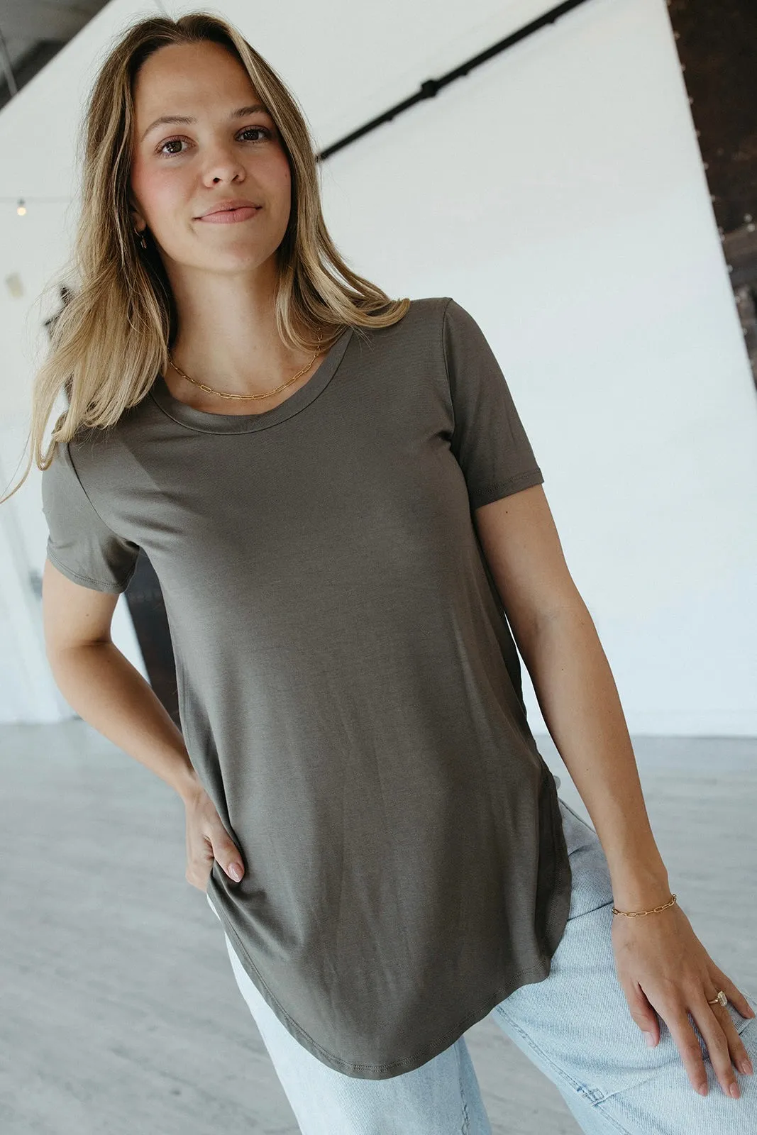High Collar Design Cloudline Round Neck Tee
