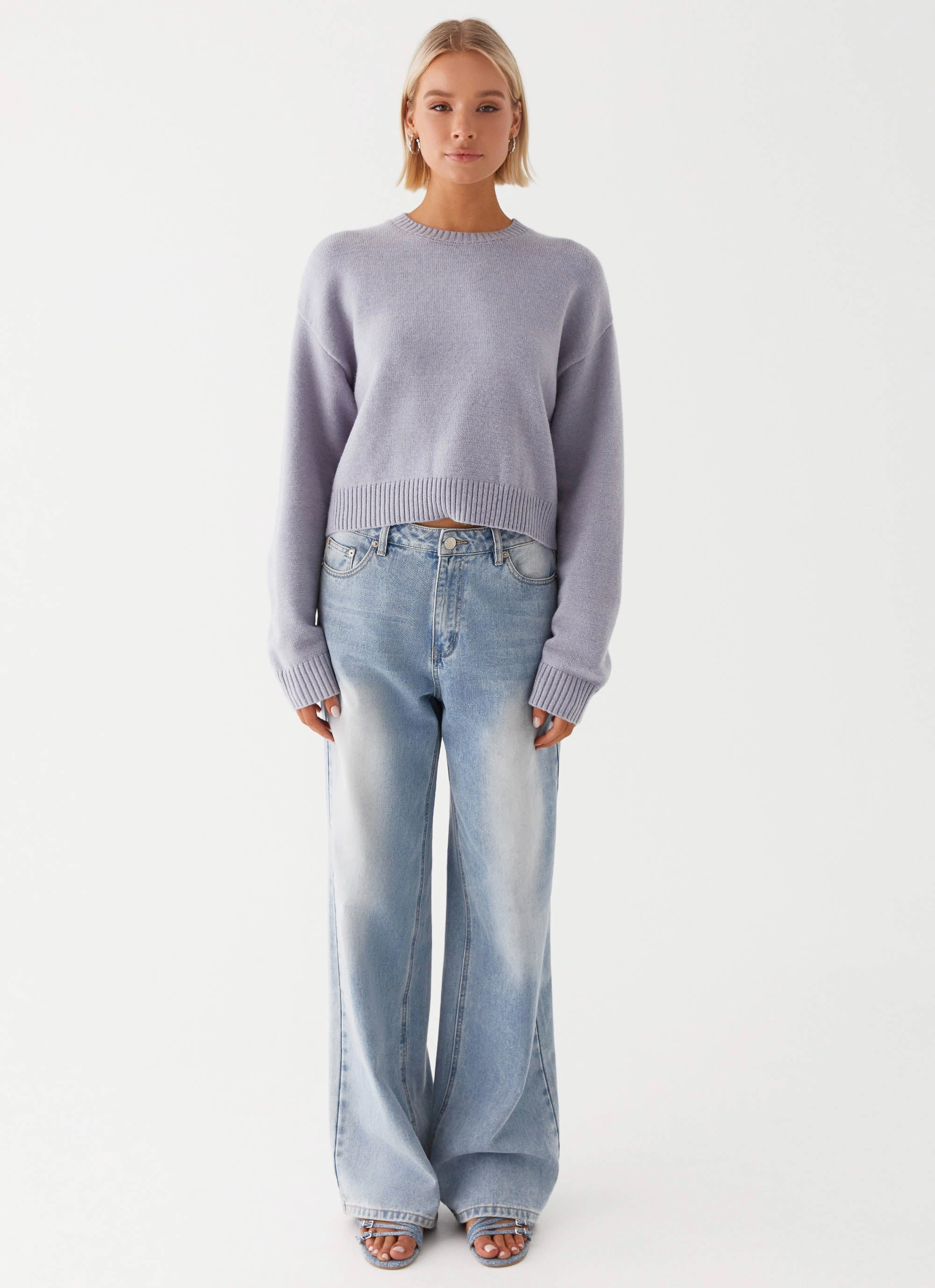Top Guard Multi Layer Construction Monika Oversized Jumper - Blue