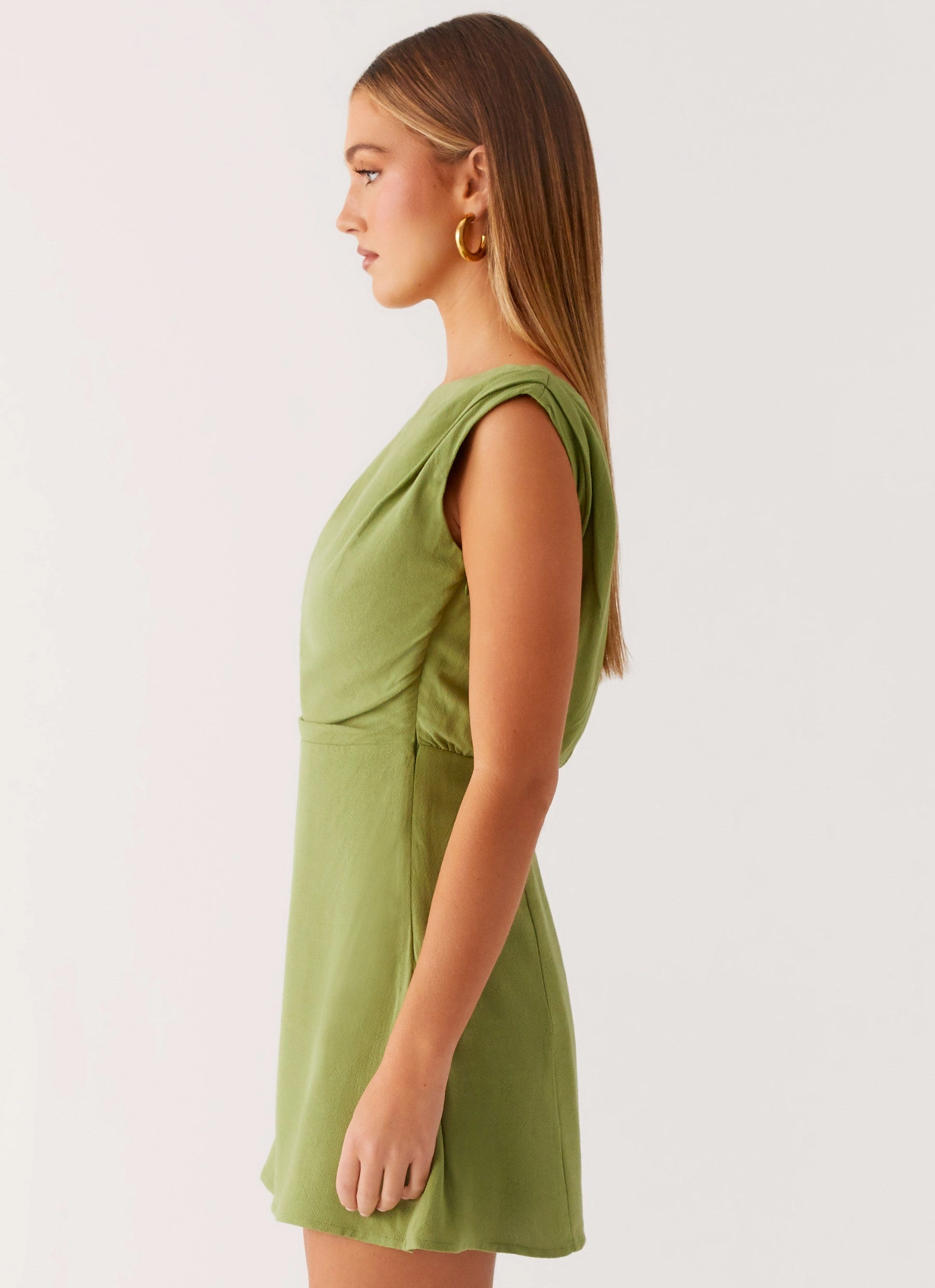 Lady Love Linen Mini Dress - Cactus Wrap-Style Lightweight-Structure