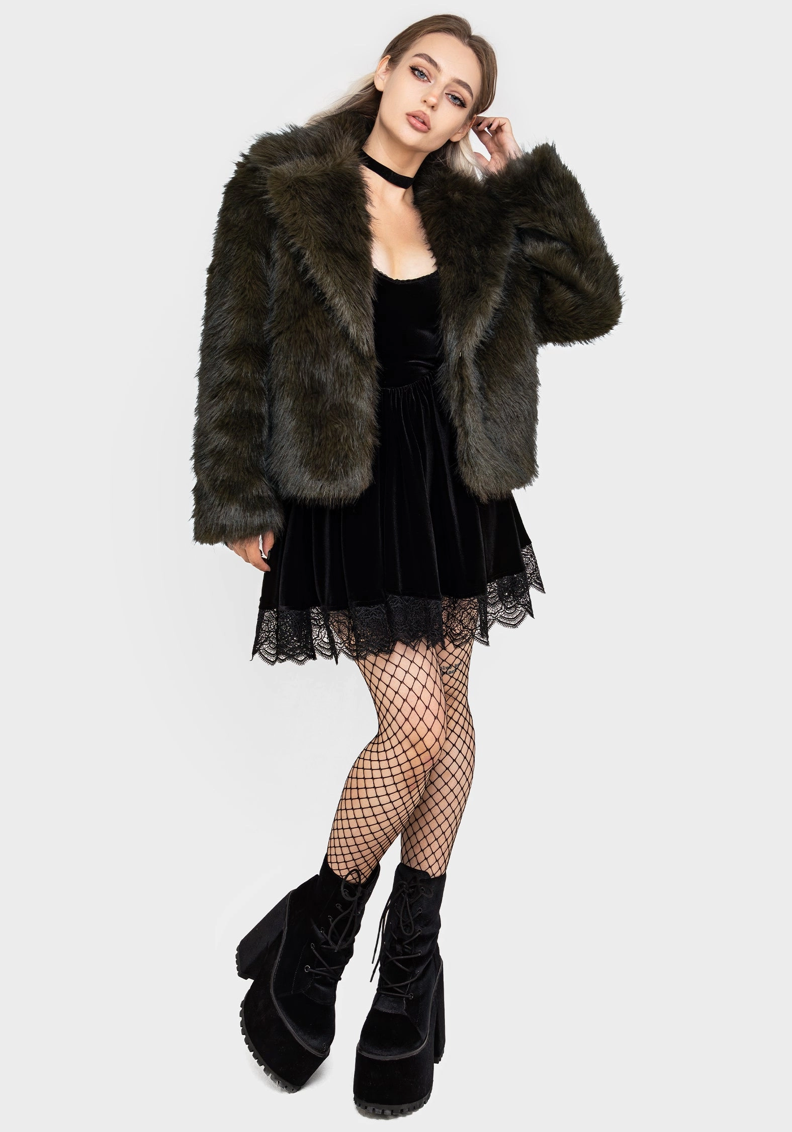 Everyday Comfort Fit Monstrum Cropped Faux Fur Jacket