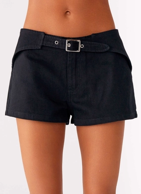 Montana Mini Shorts - Black Casual Active Wear Easy Flex Design