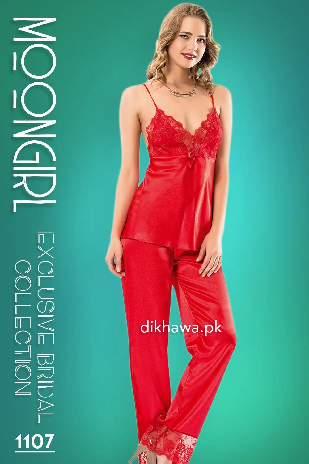 Moongirl - Exclusive Bridal Wedding Nightdress & 3Pc Pajama Set 1107 - Turkish Brand