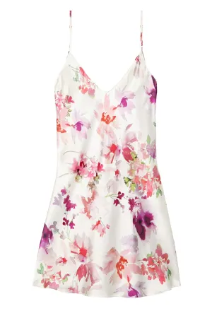 Morning Bias cut Silk Slip in Cherry blossom