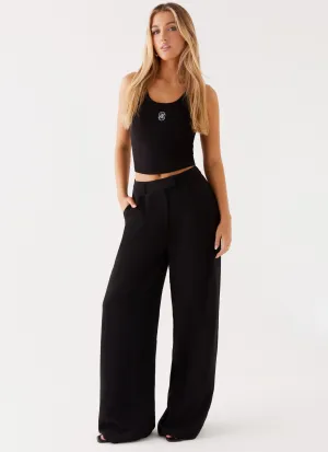 Midnight City Suit Pants - Black Utility Pockets high waisted