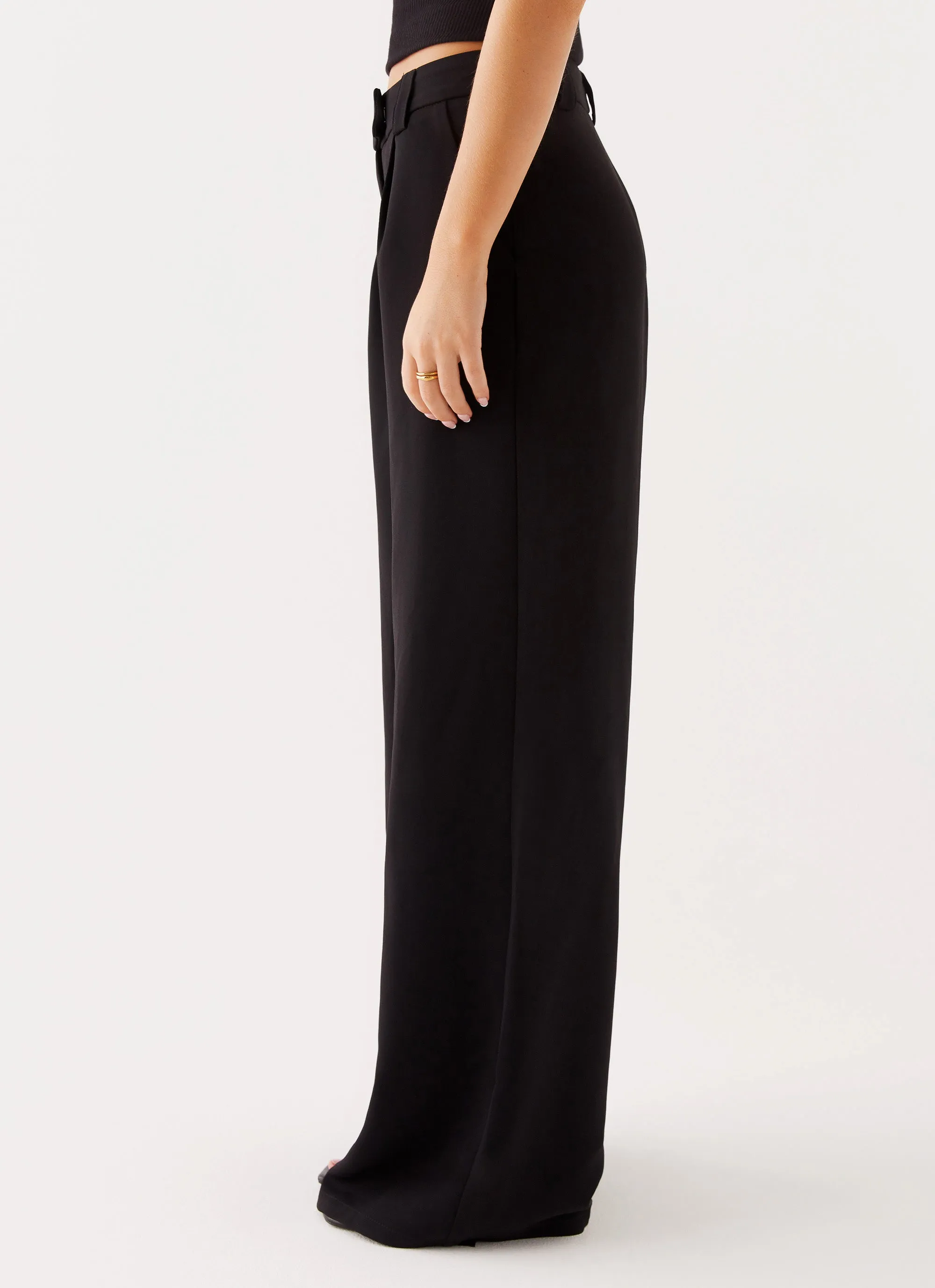 Midnight City Suit Pants - Black Flexible Gusset Design
